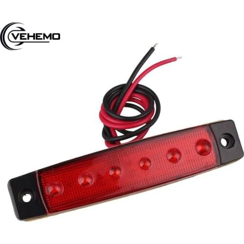 Truck LED 24v Trailer Lights 6led rear tail side marker light taillights red lorry truck led light