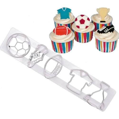 DIY Baking Tools World Cup Cake Football Biscuit Embossing Fondant Clay Printing Plastic Mould