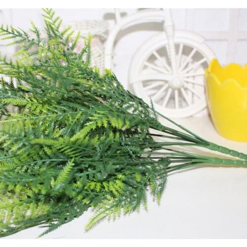 7 Stems Artificial Decoration Green Plant Decoration Fake Grass Home Garden Party Decor Plastic Leaf Foliage Asparagus Fern 2021