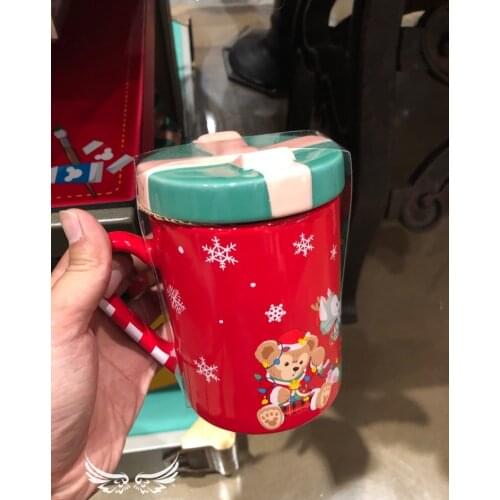 Disney Christmas Duffy Bear Star Delu Ceramic Mug Cartoon Milk Cup