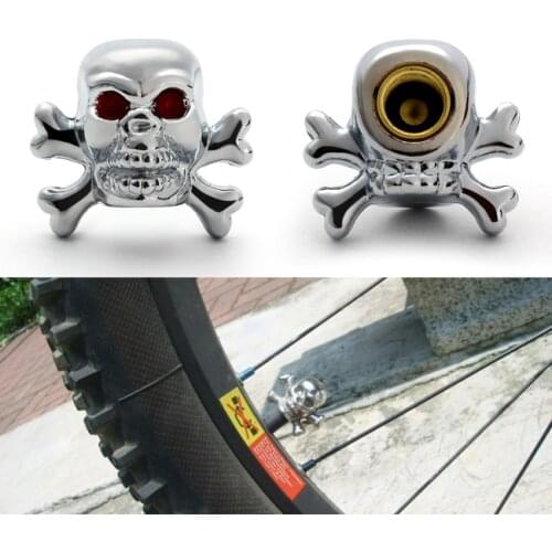 Motorcycle Truck High Quality Stem Caps Pressure Caps Tire air Valve Wheel Rims Car Styling 4 Pcs/Set Skeleton Skull Shaped