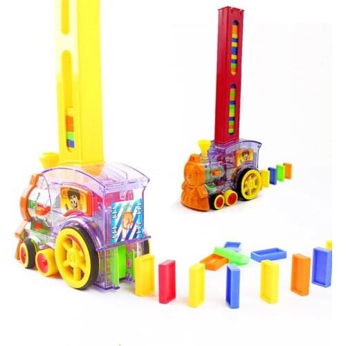 Creative Domino Set Toy Train Blocks with Automatic Laying Function Kids Gift