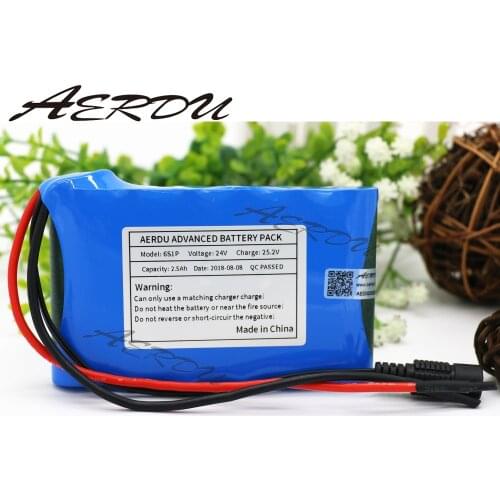 AERDU 6S1P 24V 2.5Ah 25.2V Li-Ion battery pack lithium batteries for electric motor bicycle ebike scooter toys drill with BMS