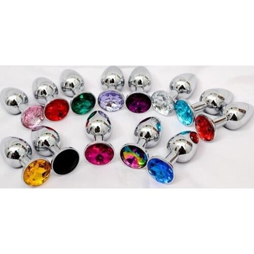 Metal Anal Butt Plug,Booty Beads Sex Toy Stainless Steel Crystal Jewelry Anal Plugs Sex Toys 82*34MM Free Shipping 100pcs/lot