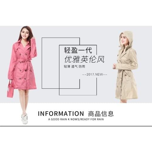 Fashion Big Size Women Thin Poncho Ladies Waterproof Long Slim Rain Cover Long Raincoat Women