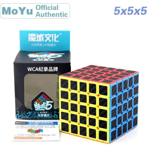 MoYu MeiLong Carbon Fibre Sticker 5x5x5 Magic Cube 5x5 Professional Neo Speed Cube Puzzle Antistress Educational Toys