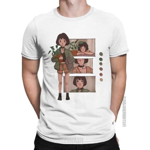 Funny Leon Movie Mathilda T-Shirts For Men Crewneck Cotton T Shirt Classic Short Sleeve Tee Shirt Gift Idea Clothes