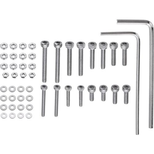 50pcs/set M2.5 Universal Turntable Headshell Cartridge Mounting Kit Stainless Steel Bolts Screws Nuts Set with Case