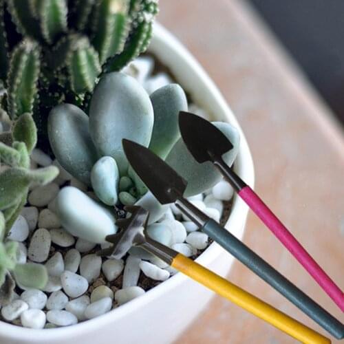 3Pcs Mini Garden Gardening Plant Tools Set with Wooden Handle Shovel Spade Rake J6PC Dropship