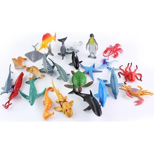 Eco-friendly Plastic Ocean Sea Animals Model Set Party Bag Fillers Wedding Kids Toy Children Puzzle Early Education Gift