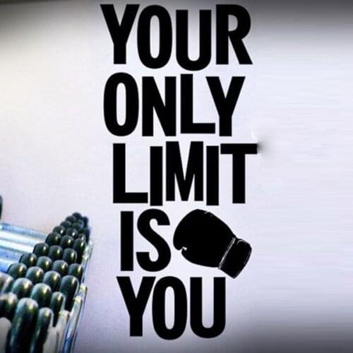 Your Only Limit Is You Big Letters Wall Stickers for Sport Room Wallpaper Vinyl Art Decals Fitness Background Quotes K947