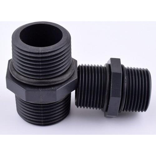 1/4"~1" Male Thread Equal Diameter Joints Garden Irrigation UPVC Nipple Connector Fish Tank Garden Irrigation Adapter Pipe Joint