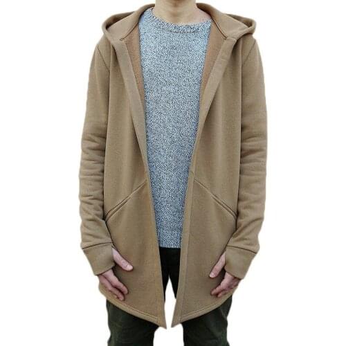 New Autumn Thick Coat Youth Solid Medium Long Sections Windproof Coat Slim Fit Business Casual Warm Trench Coats