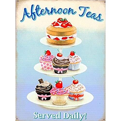 New Vintage Retro Metal Tin Sign Afternoon Teas Outdoor Street Home Bar Club Kitchen Restaurant Wall Art Decor Plaque Signs