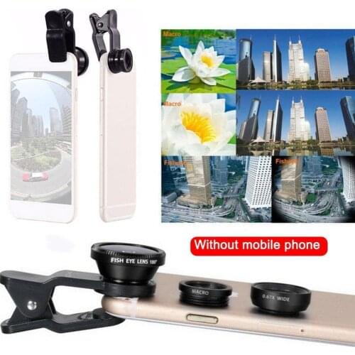 Phone Lens Fisheye 0.67x Wide Angle Zoom Lens Fish 6x Macro the Kits Camera On Phone lenses For Smartphone Lens Eye Clip Wi S1U0