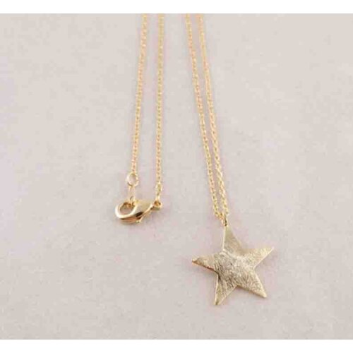 Wholesale 10Pcs/Lot Silver Gold Color Planar Equiangular Five Pointed Star Pendant Necklaces Clip On Charms Free Shipping