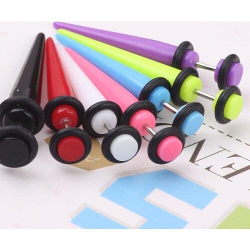 Wholesale Lots5MM Solid Acrylic Fake Ear Plugs Taper Gauges Expander Stretcher Piercing Earring Body Plugs