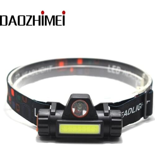 Portable mini LED Headlamp XPE+COB LED Headlight Built-in battery Outdoor camping Multifunctional Waterproof USB Headlamp