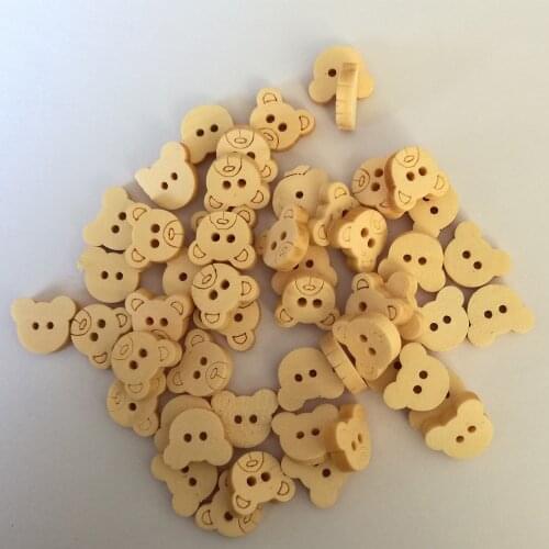 50 Pcs Wood Buttons Cartoon Bear Baby Show Applique DIY Craft Sewing Wood Wooden Beads DIY Scrapbooking Craft Clothing Button