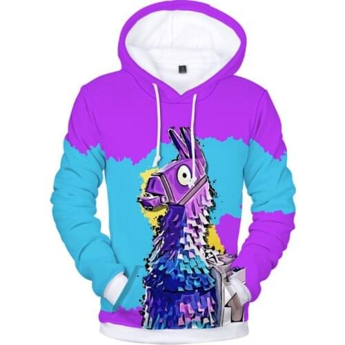 Fation Fortnite Pullover Hoodie Sweatshirt Alpaca Young Fashion Sweatshirt Battle Royale Outerwear Hoodi Jacket Streetwear Hoody