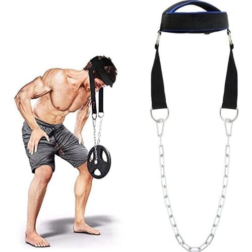 Head Neck Harness Strength Exercise Strap Muscle Strength Neck Exerciser With Adjustable Steel Chain Fitness Weight Bearing Cap