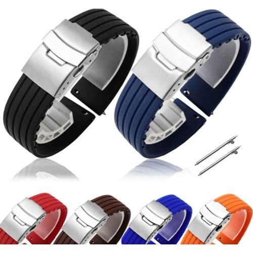 18mm 20mm 22mm 22mm Band for Samsung Gear S3 Frontier/Classic Active 2 Huawei Watch 2 Silicone Strap for Galaxy Watch3 41mm 45mm
