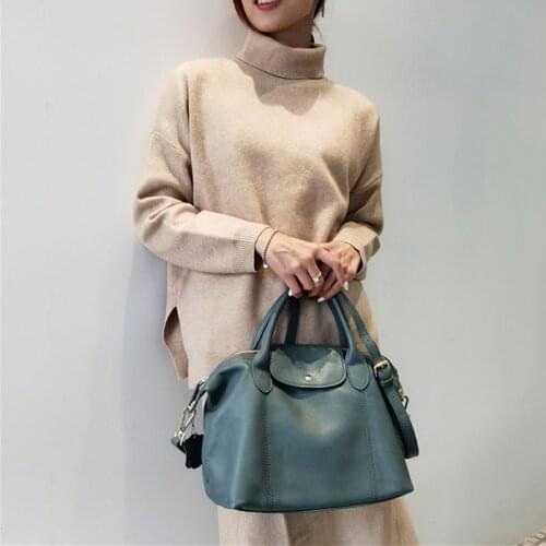 Genuine Leather Retro Shoulder Bags for Women 2021 New Soft Leather Totes Ladies Crossbody Bag High Quality Designer Handbags
