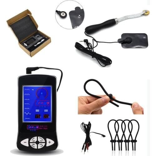 Unisex ! Electro Shock Orgasm Wheel + Penis Rings Stimulate Penis Vagina Breast Couples Flirting SM Adult Game Medical Sex Toy