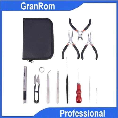 Jewelry Making Tools 12pcs Kits Handmade Pliers Combination Stainless Steel Tweezers Utility Knife Hardware Tools