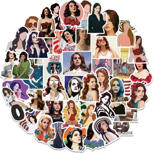 10/30/50PCS Famous Singer Lana Del Rey Graffiti Stickers DIY Car Bike Travel Luggage Phone Guitar Waterproof Decal Kid Sticker