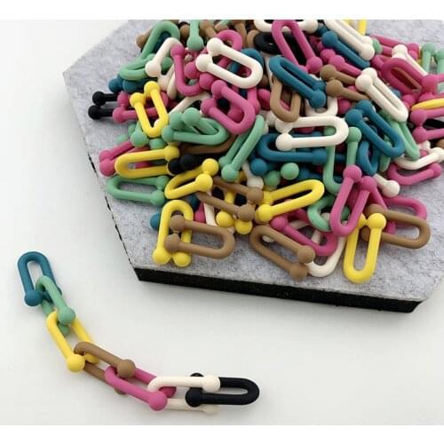 10pcs 9*16mm Frosted Acrylic U-Shaped Open Buckle Chain DIY Making Earrings Necklace Bracelet Bag Jewelry Accessories