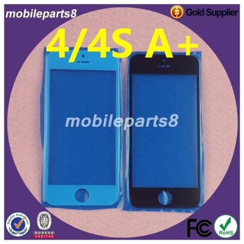 100pcs A+ quality Touch Screen Glass for iPhone 4 4S Front Screen Outer Glass Replacement Black&White