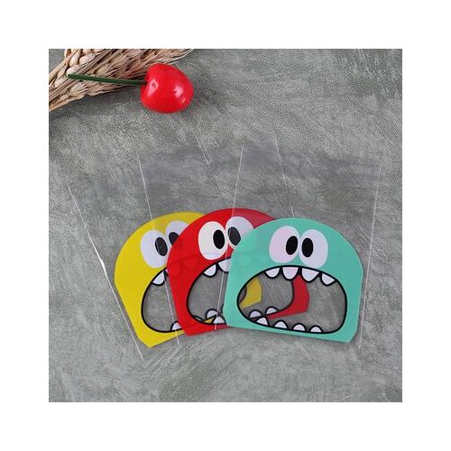 100pcs/lot 2size choose,4colors Plastic cookie packaging bags cupcake wrapper self adhesive bags 10x10cm