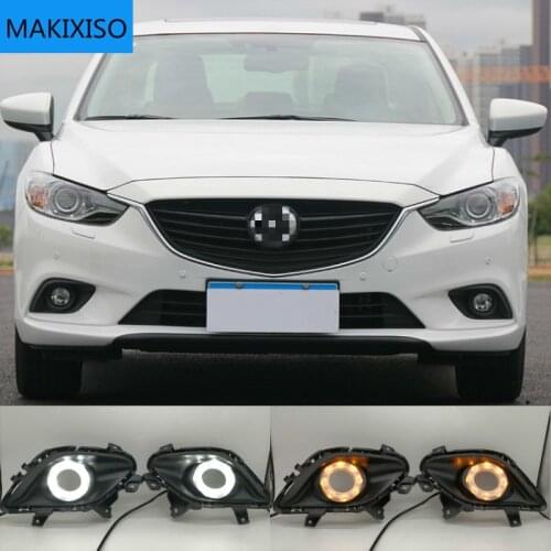2Pcs For Mazda 6 Atenza 2014-2016 Waterproof ABS 12V DRL Fog Lamp Decoration Daytime Running Light Car Accessories