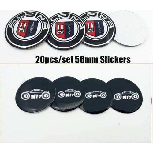 20pcs 56mm Car Wheel Center Hub Caps Sticker Wheel Dust-proof emblem covers sticker for bmw F10 F20 F30 F35 F31 F34 F32 rim caps