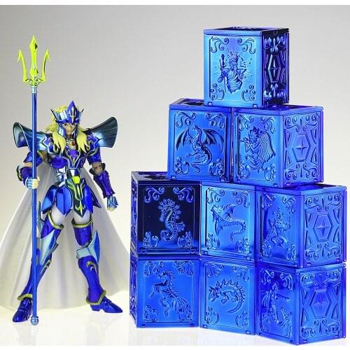 9pcs/Set Saint Seiya Myth Cloth Pandora Box Poseidon Mud Carp BOX Marina Solent Kanon Baiane Sea Horse Kraken PVC Toy Model