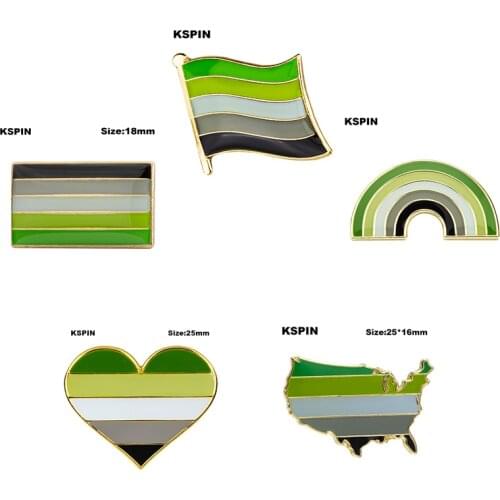 Aromantic Pride Flag LGBT Pride Badge Lapel Pin Brooch