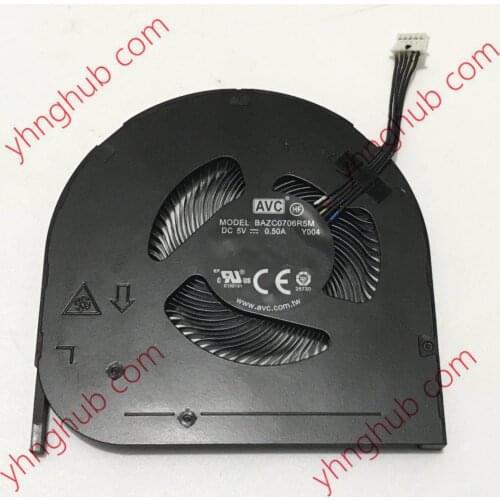 AVC BAZC0706R5M Y004 01LW143 DC 5V 0.5A 5-wire Server Cooling Fan