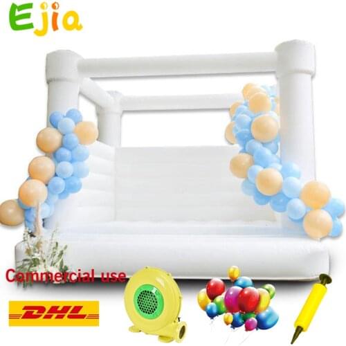 White/Pink PVC Inflatable Jumper Bouncer Castle /Jumping Bed/Bouncy Bounce House With Air Blower For Fun Inside Or Outdoor