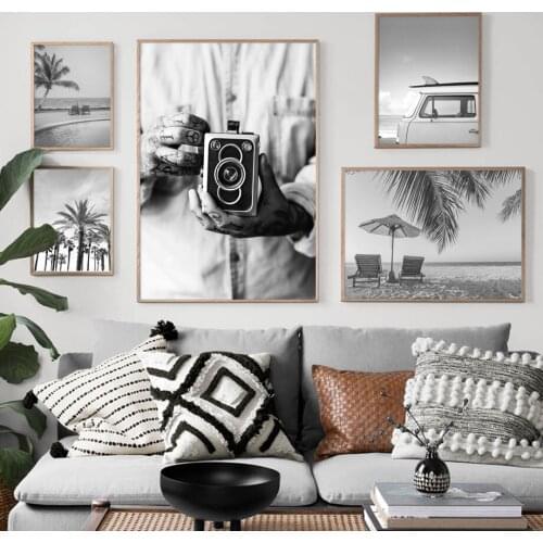 Surf Beach Chair Camera Palm Tree Car Truck Wall Art Print Canvas Painting Nordic Poster Decoration Picture Living Room