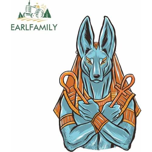 EARLFAMILY 13cm x 8.5cm for Anubis Egypt Trunk Bumper Decal Scratch-Proof Waterproof VAN Car Stickers Cartoon Laptop Car Stylin