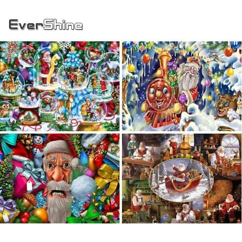 Evershine 5D Diamond Embroidery Santa Claus Diamond Painting Full Square Christmas Mosaic Cross Stitch Rhinestone Art Home Decor