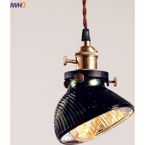 IWHD Glass Vintage Industrial Pendant Lighting Bar Restaurent LED Edison Bulb Light Fixtures Retro Loft Lamp Hanglamp