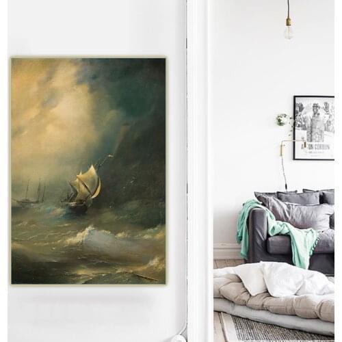 Citon Ivan Aivazovsky《Storm On The Ice Ocean》Canvas Art Oil Painting Artwork Decorative Print Picture Wall Decor Home Decoration