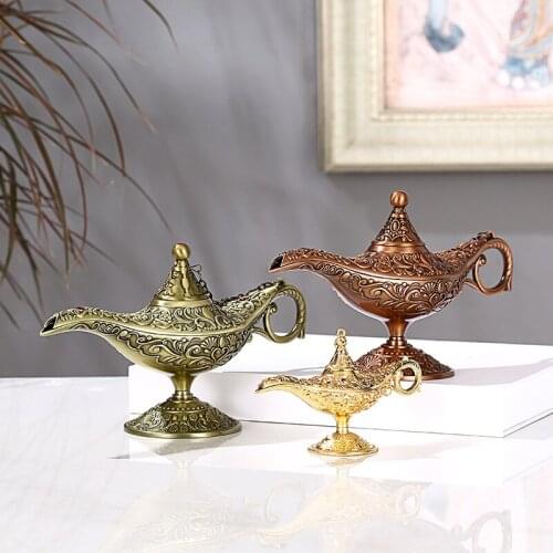 Aladdin Lamp Colorful Metal Genie Magic Lamp Arab Mythology One Thousand and One Nights Tea Pot Retro Home Decoration Souvenir