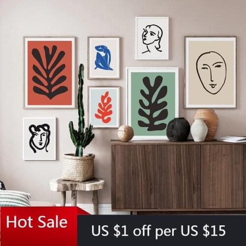 Fashion Retro Posters And Prints Abstract Portrait Print Art Canvas Painting Wall Decor Pictures For Posters Aesthetic Room Deco