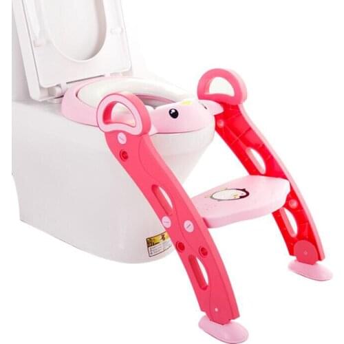 Soft Base Plastic Childrens Toilet Baby Toilet Training Folding Potty Ladder Toilet Seat Toilet