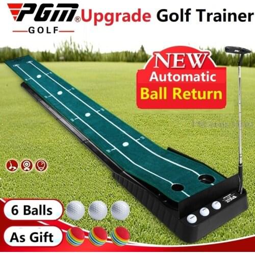 Pgm Ball Return 3M Indoor Golf Putter Trainer Set Golf Practice Putting Mat Golf Green Fairway Trainer With Baffle Training Aids