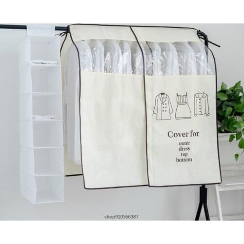 Clothes Hanging Dust Cover Suit Coat Storage Bag Case Protector Closet Wardrobe Dress Clothing Organizer M3 21 Wholesales