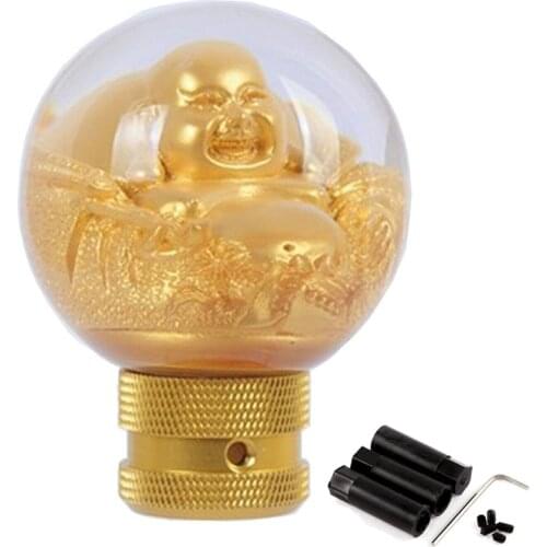 Universal Fit Ancient East Buddha Fortune Car Truck Gear Stick Shift Knob Gold Luck Automatic Manual Shiter Knobs Lever
